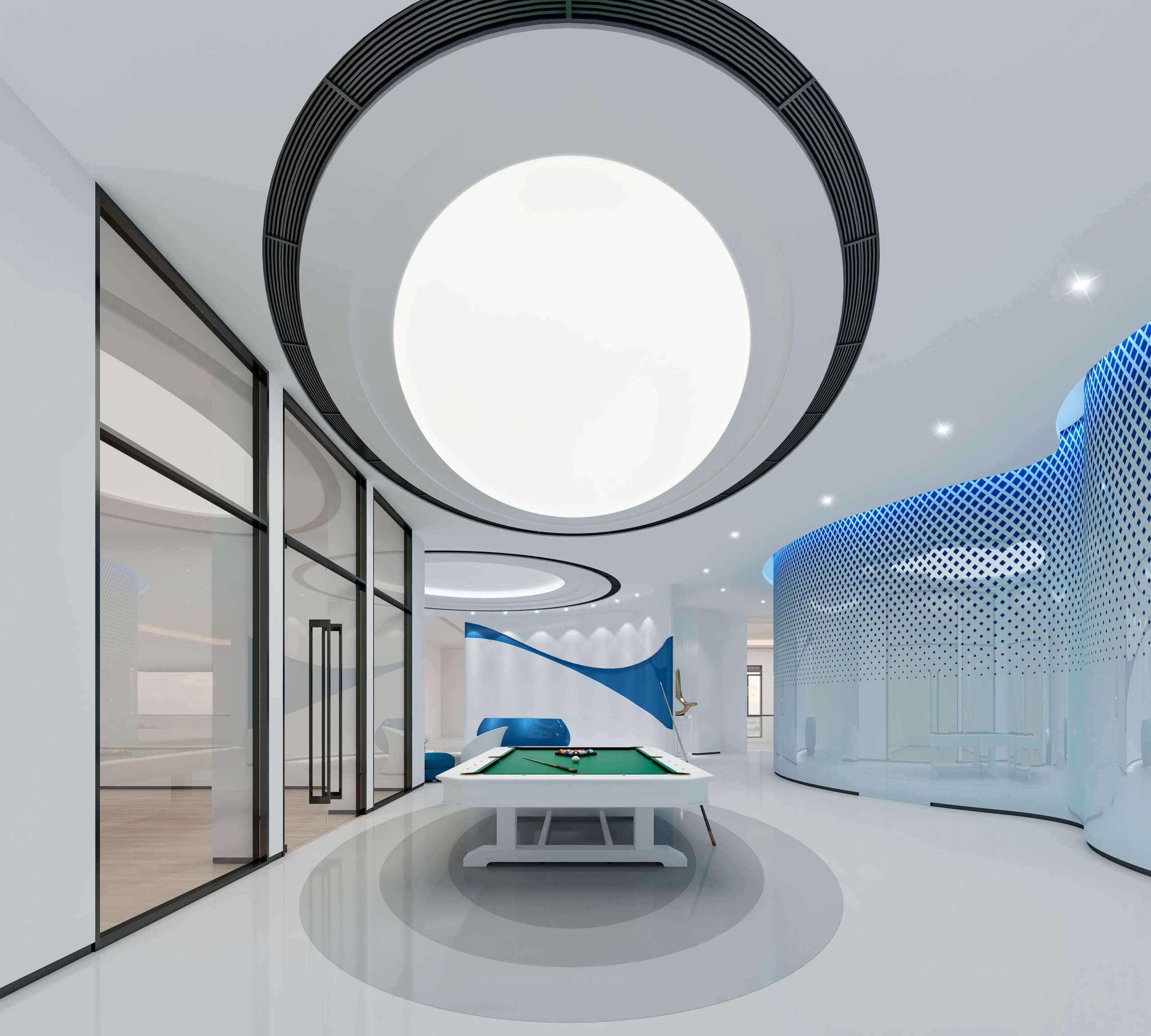 Help you understand the interior rendering of the pool table