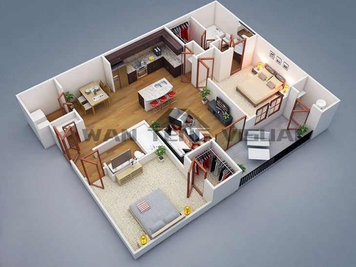 photo-realistic 3D Floor Plan,