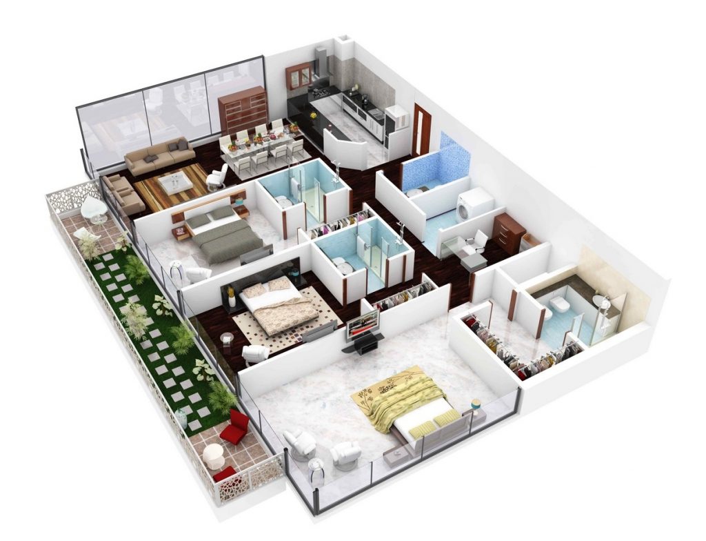 Three-Bedroom Apartment / House Floor Plan